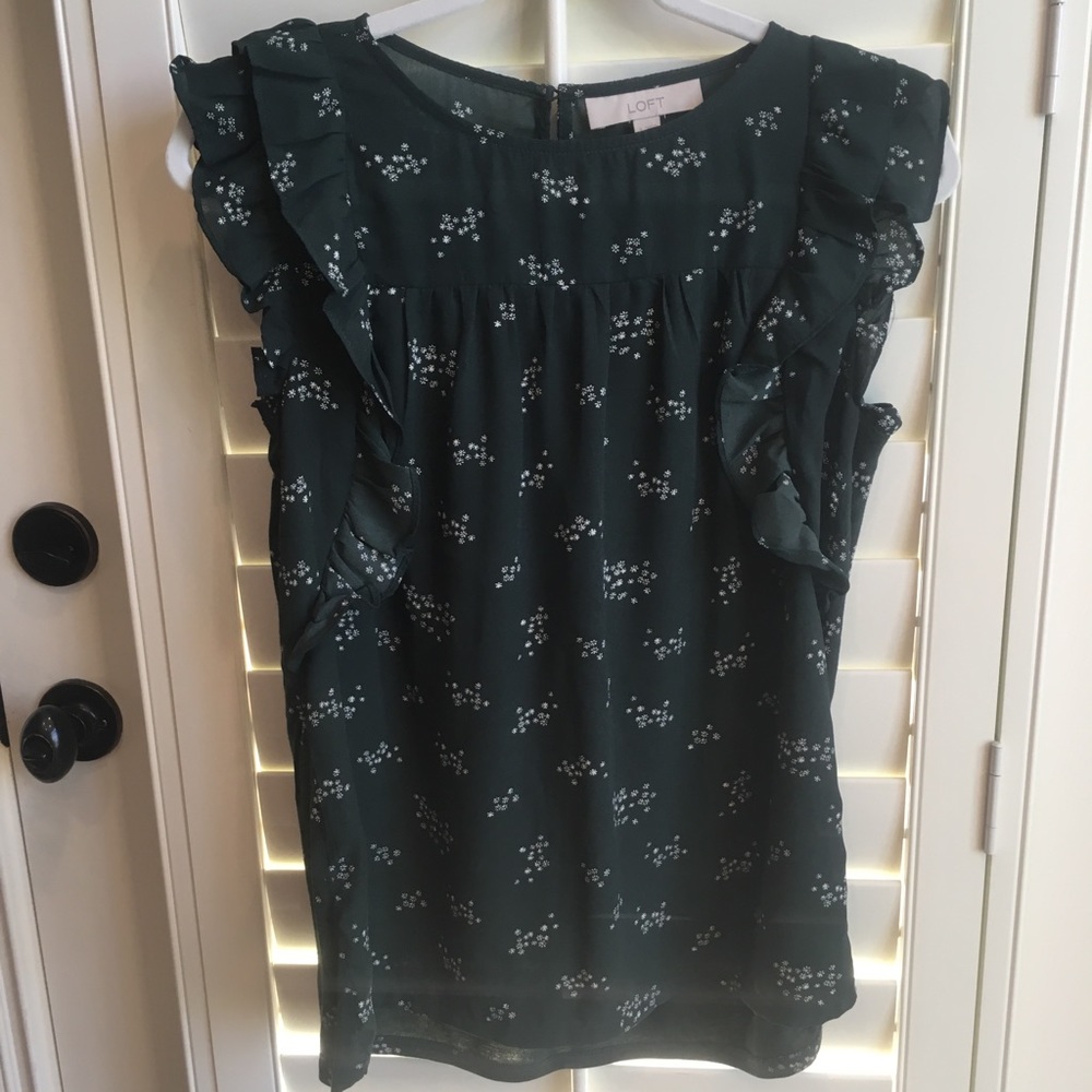 Loft mixed-media butterfly sleeve blouse